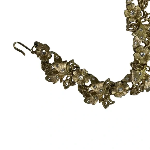 Vintage Signed Kramer Choker Necklace AB Rhinestones Gold Tone 12-16” Adjustable - Picture 8 of 15